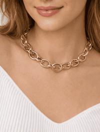 Pixie Chunky Chain Necklace-14k Gold pPated.