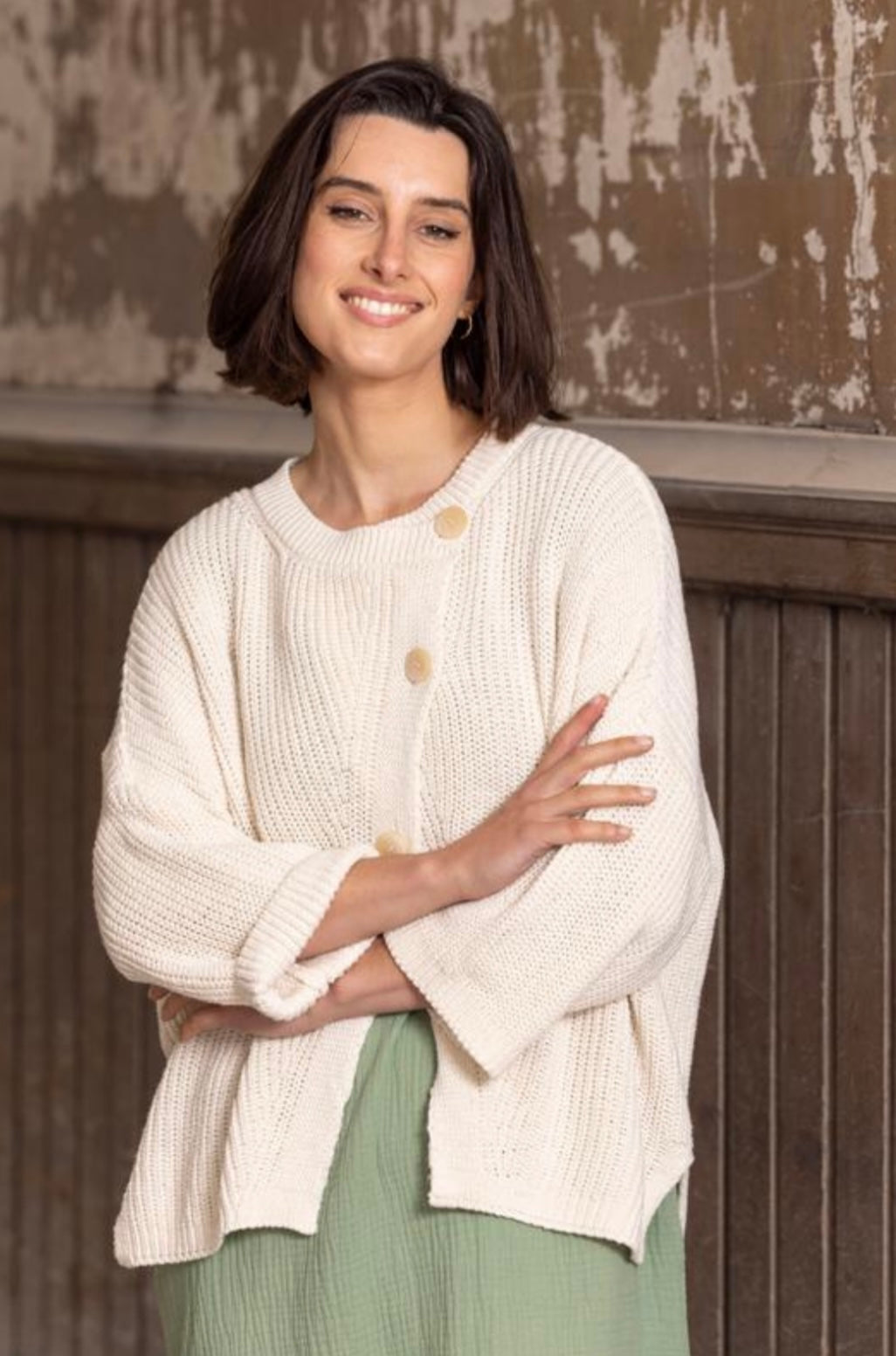 Chunky Knit Button-Up Cardigan