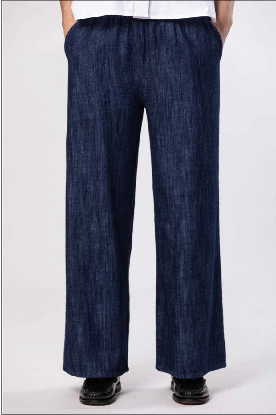 Wide-Leg Denim Trousers