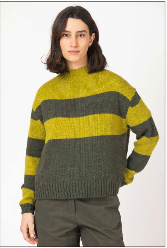 Colour Block Roll Neck Knit