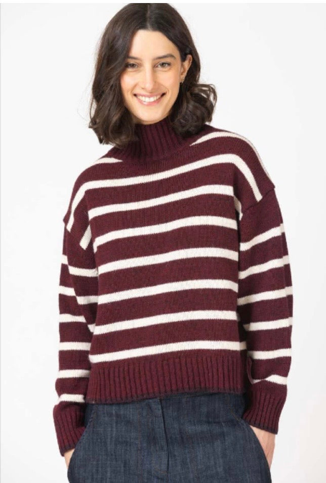 Striped Roll Neck Knit