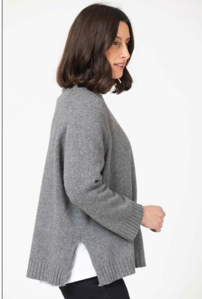 Soft Grey Relaxed Knit Jumper