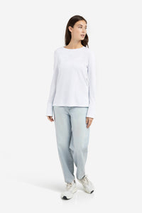 Jersey Top With Woven Cuffs And Slit Detail