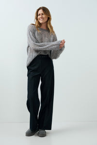 Woven trousers with Belt - Cat Black