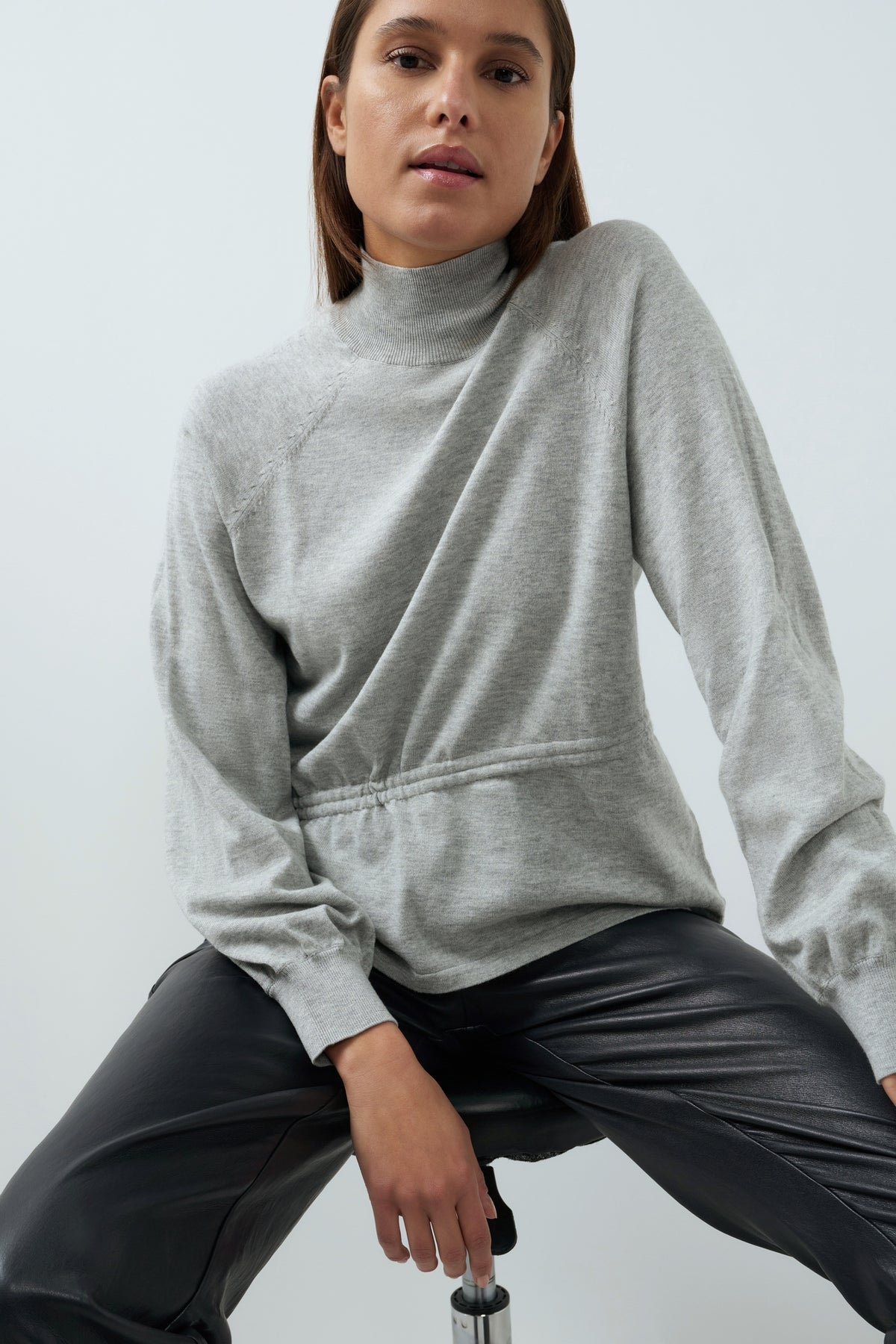 Faux Leather Carrot Fit Trousers