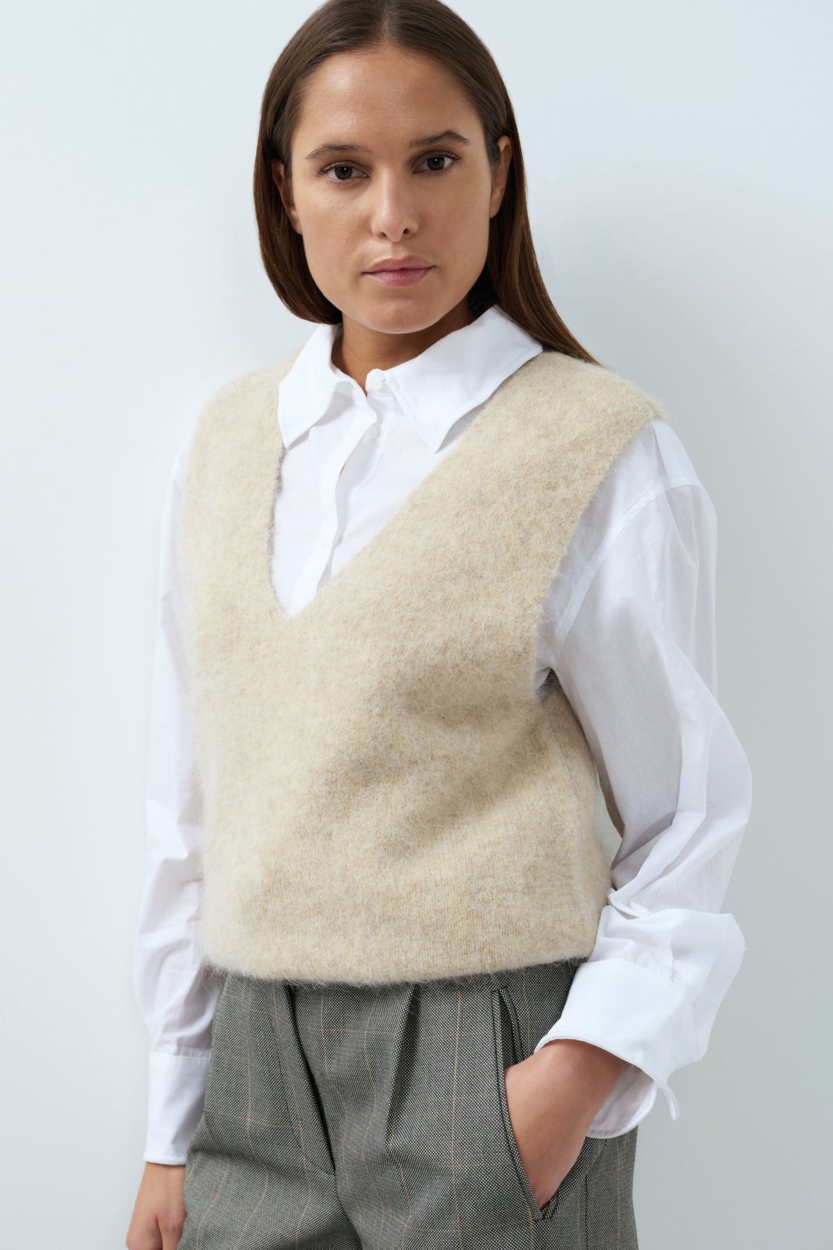 Soft Knit Spencer with Deep V-neck