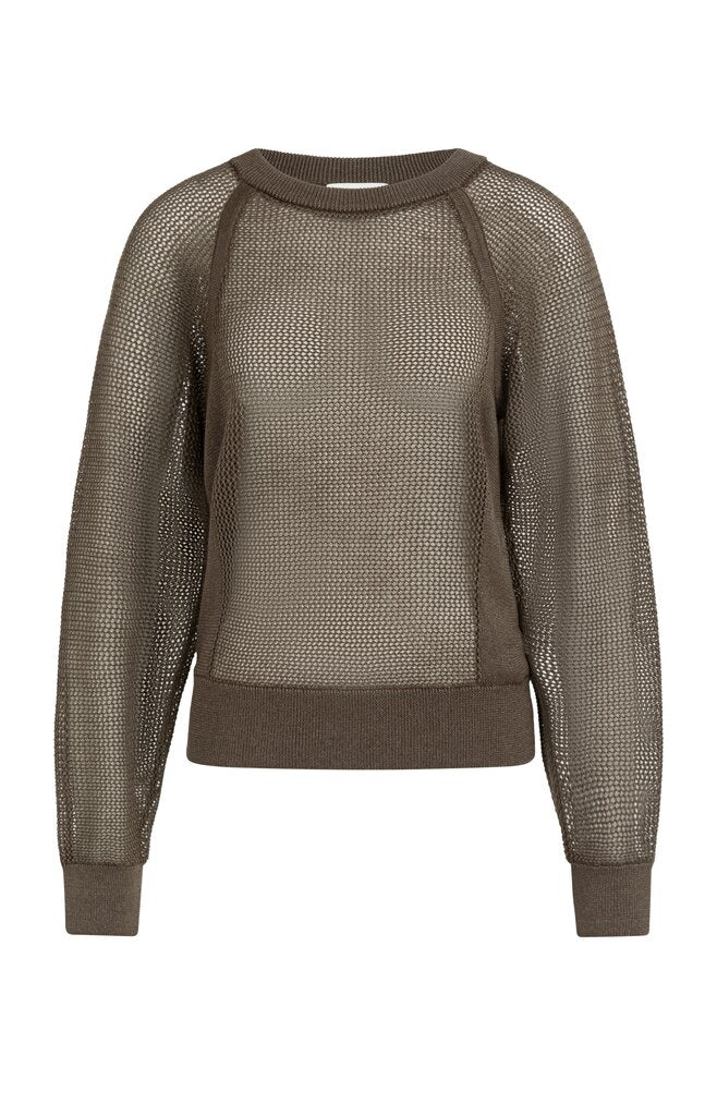 Mesh-stitch Knitted Sweater