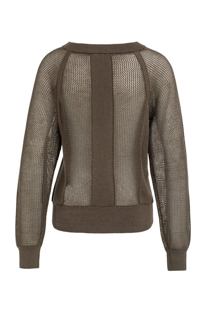 Mesh-stitch Knitted Sweater
