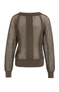 Mesh-stitch Knitted Sweater