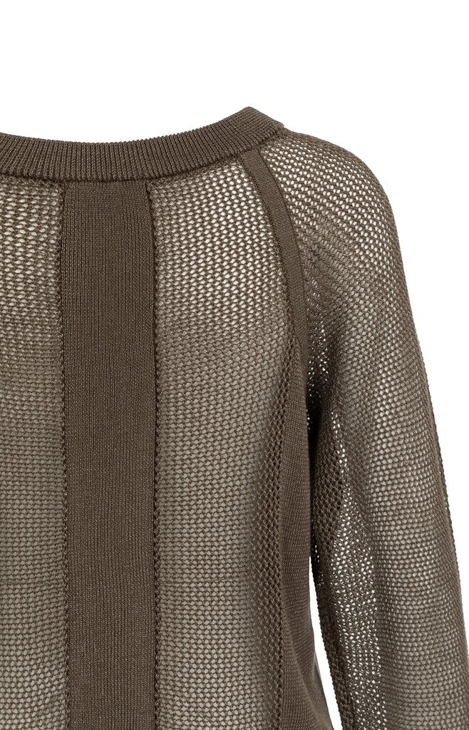 Mesh-stitch Knitted Sweater