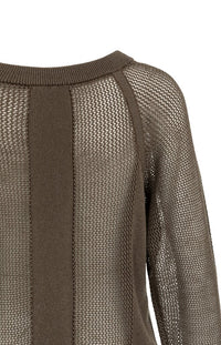 Mesh-stitch Knitted Sweater