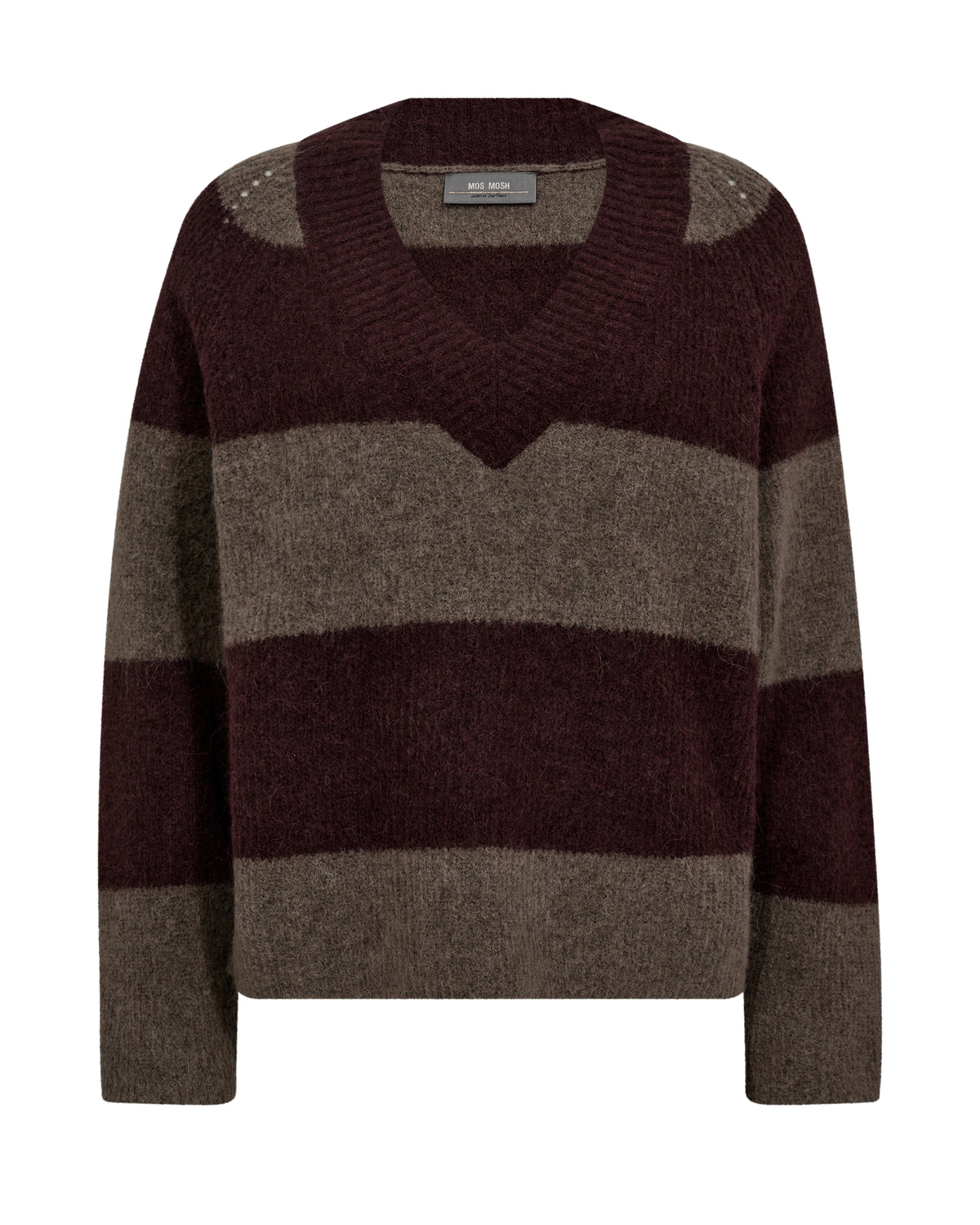 MMTaci Stripe LS V-Neck Knit
