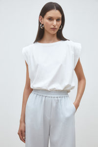 Bleu Ciel Wide-Leg Cropped Trousers