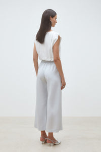 Bleu Ciel Wide-Leg Cropped Trousers