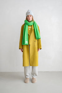 Chartreuse Wool-Blend Longline Coat