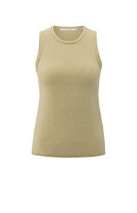 Knitted Sweater with Deep V-neck and Layered Top