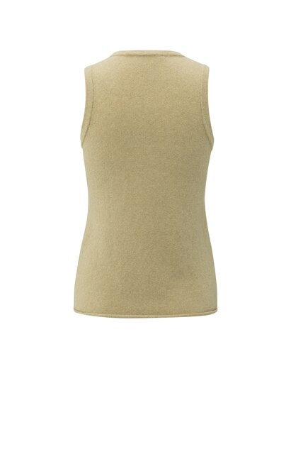 Knitted Sweater with Deep V-neck and Layered Top