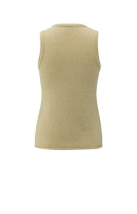 Knitted Sweater with Deep V-neck and Layered Top