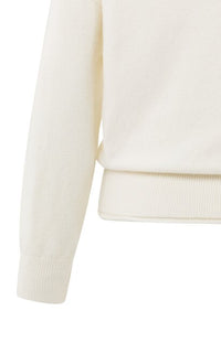 Knitted Sweater with Deep V-neck and Layered Top
