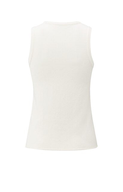 Knitted Sweater with Deep V-neck and Layered Top