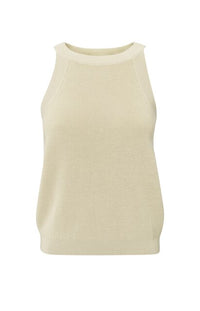 Ribbed High Neck Knit Tank