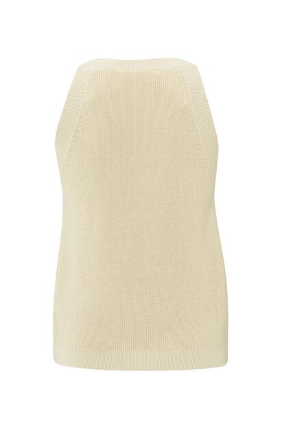 Ribbed High Neck Knit Tank