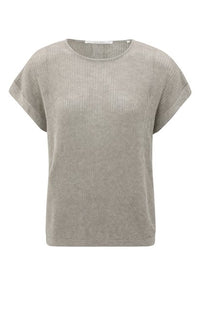 Sleeveless Knit Top with Back Button Detail
