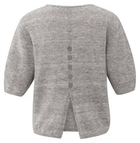 Melange Knit with V-neck and Button Details