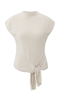 Sleeveless Sweater with Knot Detail