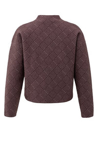 Jacquard Sweater Long Sleeves Stand-up Collar