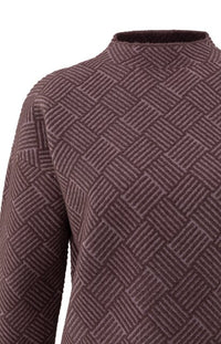 Jacquard Sweater Long Sleeves Stand-up Collar