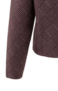 Jacquard Sweater Long Sleeves Stand-up Collar