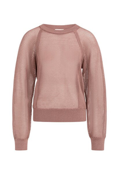 Mesh-stitch Knitted Sweater