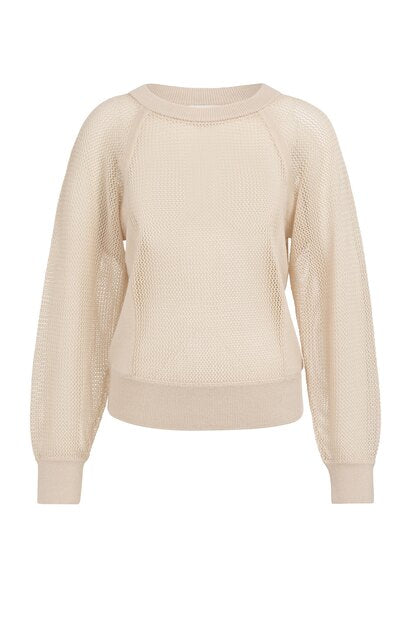 Mesh-stitch Knitted Sweater