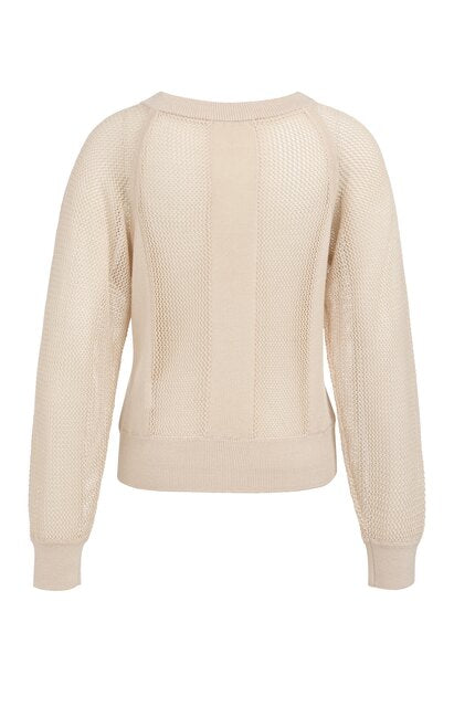 Mesh-stitch Knitted Sweater
