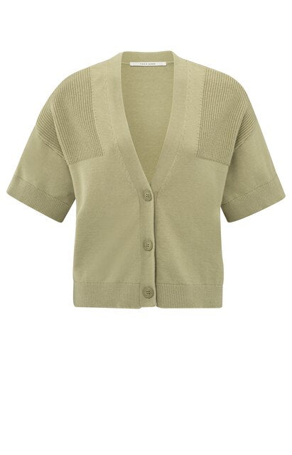 Cardigan with Ribbed Details