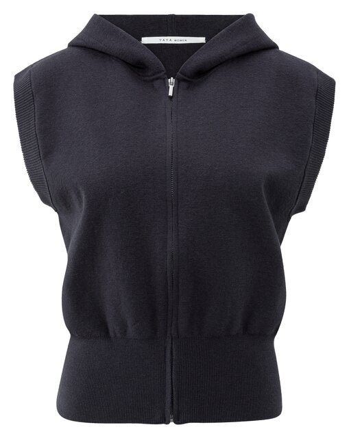 Sleeveless Knit Hoodie