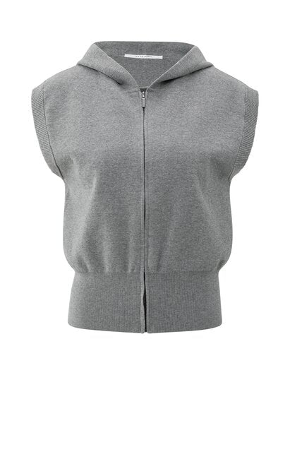 Sleeveless Knit Hoodie