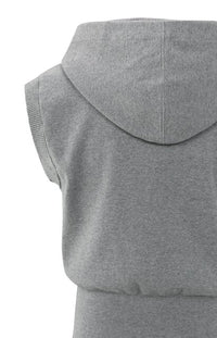 Sleeveless Knit Hoodie