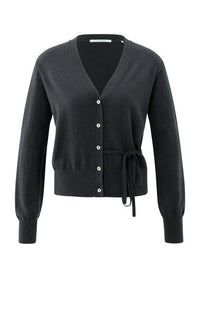 Cardigan with V-neck and tie waist