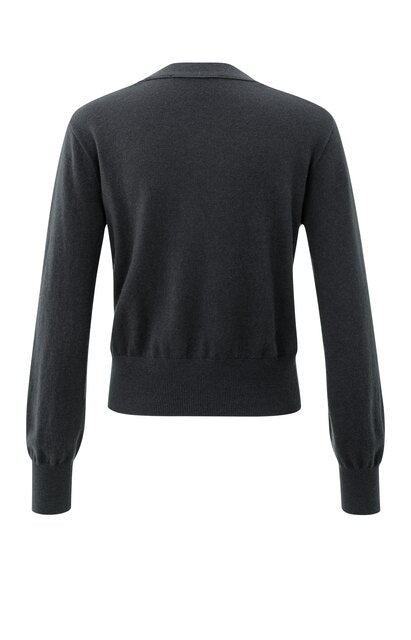 Cardigan with V-neck and tie waist