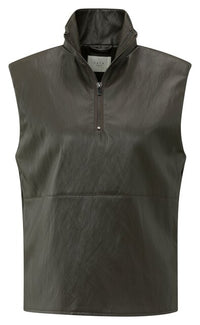 Sleeveless Faux Leather Top