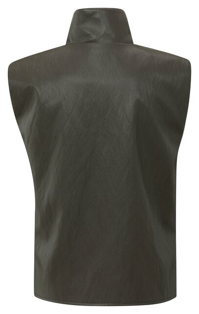 Sleeveless Faux Leather Top