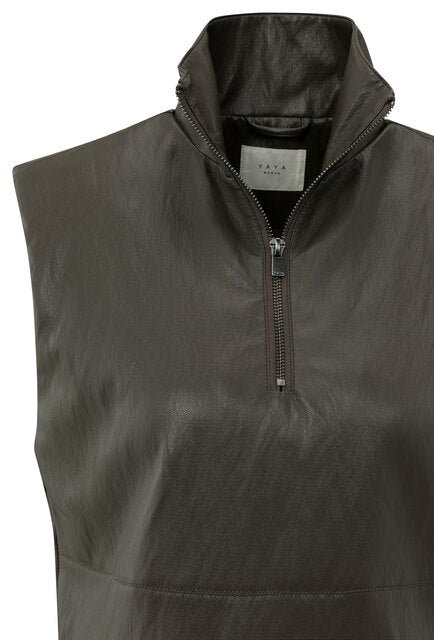 Sleeveless Faux Leather Top