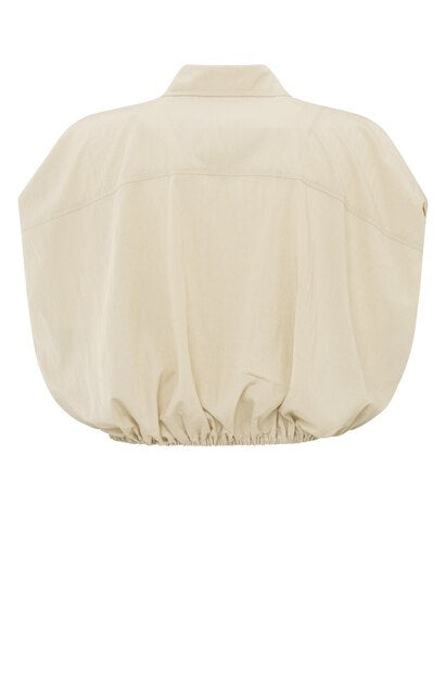Sleeveless Blouse with Elastic Waist