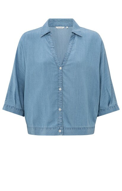 Lightweight chambray blouse