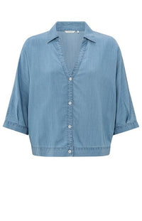 Lightweight chambray blouse