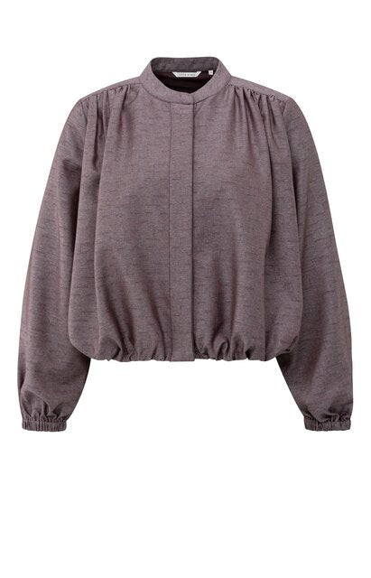 Balloon-shaped Blouse Jacket with Stand-up Collar