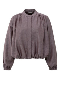 Balloon-shaped Blouse Jacket with Stand-up Collar