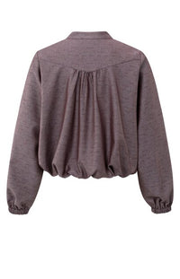 Balloon-shaped Blouse Jacket with Stand-up Collar